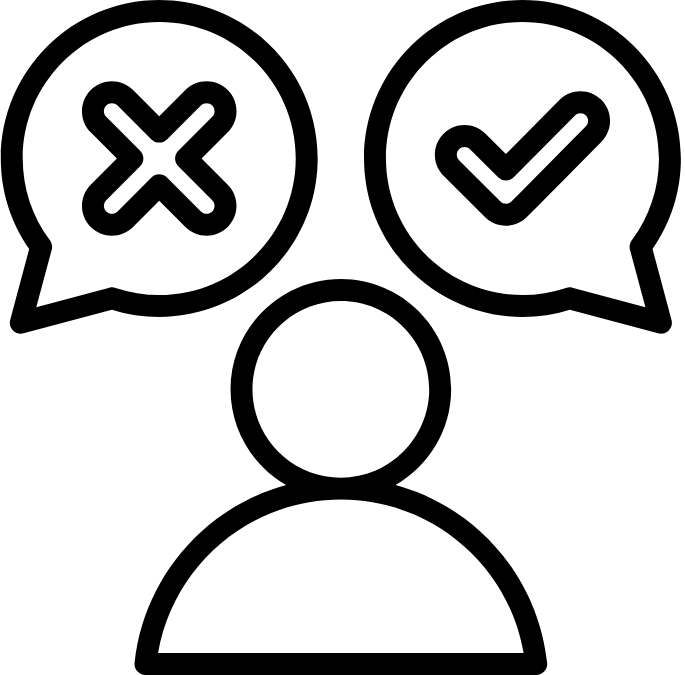 Illustration sur les discussion vrai et faux